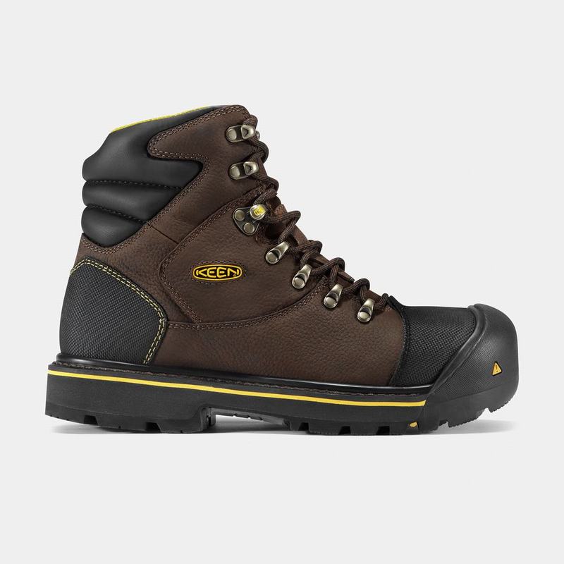 Keen Milwaukee 6" Steel Toe Mens Work Boots Brown/Black NZ Sale (8920-MVNBT)